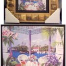 15' X 13' Framed Painted Tile--Gazebo, Water Scene