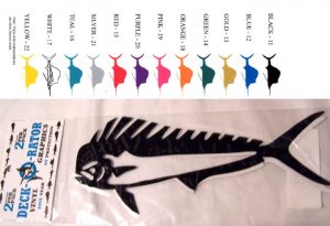 Dolphin Fish Vinyl  Decal 2 pack Green