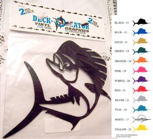 Jumping Dolphin Fish Vinyl Decal 2 pack Silver
