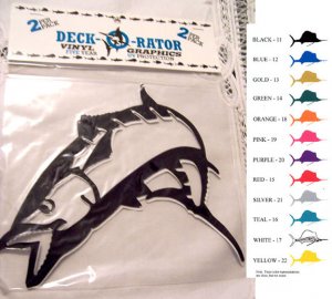 Jumping Kingfish Vinyl Decal 2 pack Blue