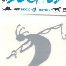 Kokopelli Fisherman Vinyl Decal Single Left Facing Silver