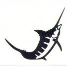 Marlin Single Jumping Vinyl Decal Left Facing Gold