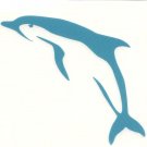 Porpoise Single Jumping Left Facing Vinyl Decal Teal