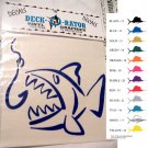 Single Jaws Left Facing Vinyl Decal Blue