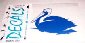 Single Left Facing Pelican Vinyl Decal Blue
