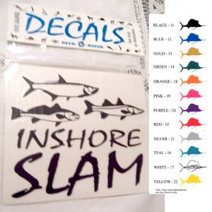 Single Right Facing Inshore Slam Vinyl Decal White