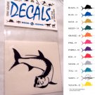 Single Small Jumping Tarpon Vinyl Decal White Left Facing