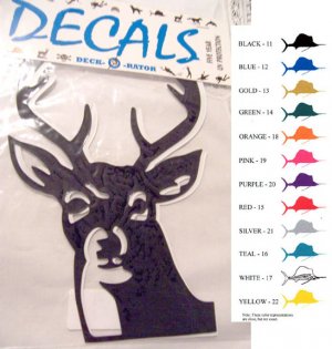 Deer Head Vinyl Decal 2 pack Blue