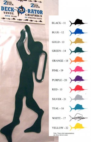 Diver Vinyl  Decal 2 pack Green