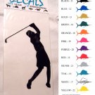 Female Golfer Vinyl Decal Gold Large