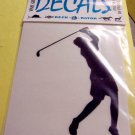 Female Golfer Vinyl Decal White Small