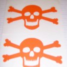 Jolly Roger Vinyl Decal 2 pack Small - Orange