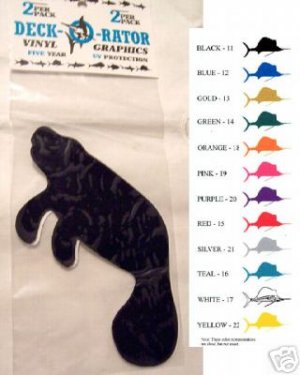 Manatee Vinyl Decal 2 pack Black