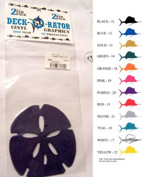 Sand Dollar Vinyl Decal 2 pack Red