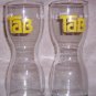 Pair of vintage ""Enjoy Tab"" Hourglass 12oz Glasses