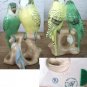Rare Royal Dux yellow & green Parakeets Birds
