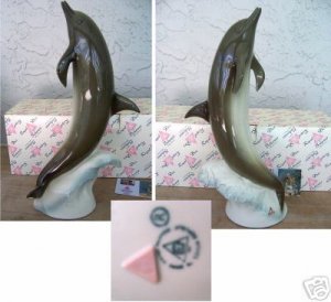 Royal Dux Dolphin on Wave Mint Condition with Box