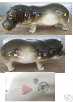 Royal Dux Hippo Standing Mint Condition with Box