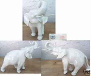 Royal Dux White Elephant Standing Mint Condition