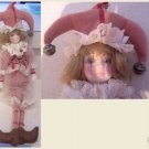 Mardi Gras Doll w/jester hat and porcelain bust