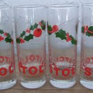Set of 4 tall Stoli holiday shot glasses