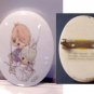 Precious Moments 1987 Oval Pin Excellent Condition