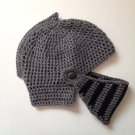 Crochet Knight Helmet With Movable Visor/Face Warmer Beani