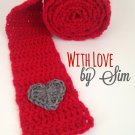 Valentine's day scarf with a heart