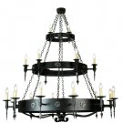 Meyda Gothic 72"W Warwick Handmade Wrought Iron 21 Candle Chandelier