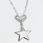 Tear Drop, Heart, Star Silver Plated Pendant Necklace