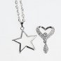 Tear Drop, Heart, Star Silver Plated Pendant Necklace