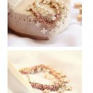 Cute Pink Charm and Pearls Bracelet