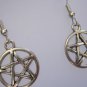 Handmade Tibetan Silver Pentagram Earrings Gothic Pagan Wicca Jewellery