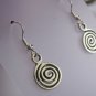 Genuine Handmade Tibetan Silver Circle Spiral Round Earrings