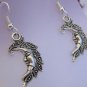 Genuine Handmade Tibetan Silver Crescent Moon Face Earrings Wicca Pagen