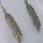 Handmade Tibetan Silver Feather Earrings Kris Kringle Christmas Present