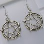 Handmade Tibetan Silver Large Pentagram Earrings Gothic Pagan Wicca Jewellery