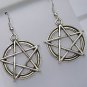 Handmade Tibetan Silver Large Pentagram Earrings Gothic Pagan Wicca Jewellery