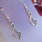Genuine Handmade Tibetan Silver Treble Clef Note Music Earrings