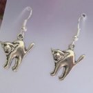 Handmade Tibetan Silver Cat Leopard Earrings Gothic Pagan Wicca Jewellery