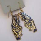 Genuine Vintage Blue Cloisonne Tiger Earrings