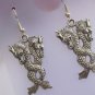 Genuine Handmade Tibetan Silver Double Dragon Earrings