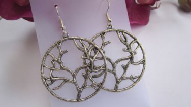 Handmade Tibetan Silver Large Tree Of Life Earrings
