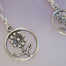 Genuine Handmade Tibetan Silver Round Flower Earrings
