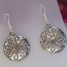 Genuine Handmade Tibetan Silver Round Pattern Earrings