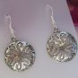 Genuine Handmade Tibetan Silver Round Pattern Earrings