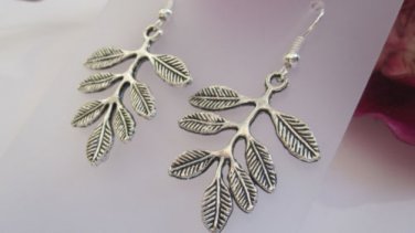 Genuine Handmade Tibetan Silver Leaf Earrings