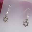 Genuine Handmade Tibetan Silver Star of David Earrings