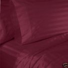 1000TC STRIPE BURGANDEY FLAT SHEETS IN QUEEN SIZE - 100% EGYPTIAN COTTON