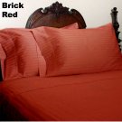 1000TC STRIPE BRICK RED FITTED SHEET IN QUEEN SIZE - 100% EGYPTIAN COTTON